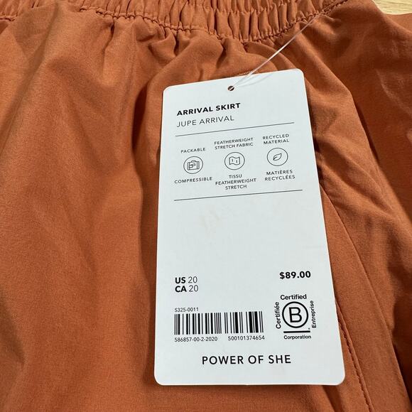 Athleta Arrival Skirt Orange Style 586857 Women's Size 20 New With Tags - Picture 8 of 11